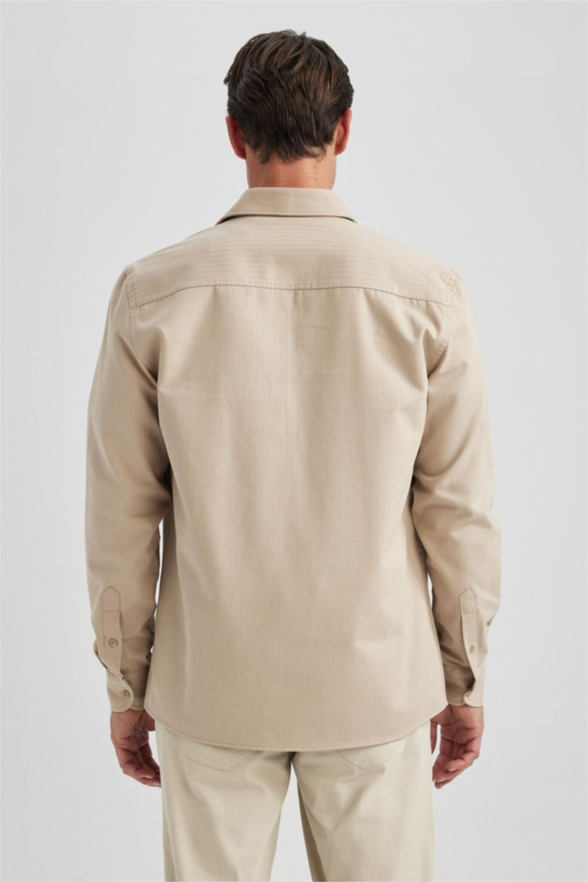 MAN Sand Regular Fit Cotton Long Sleeve Shirt