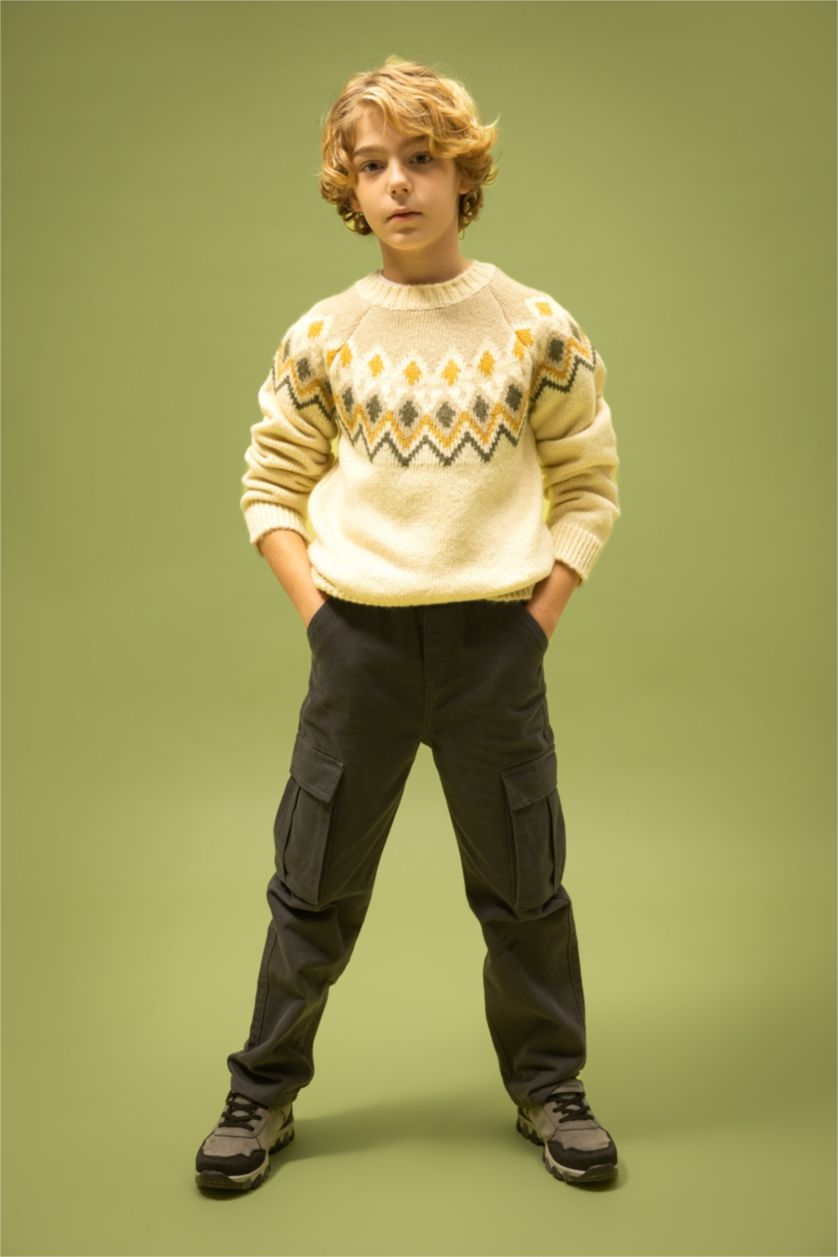 أولاد بيج فاتح بلوفر ولادي قصة عادية برقبة مستديرة