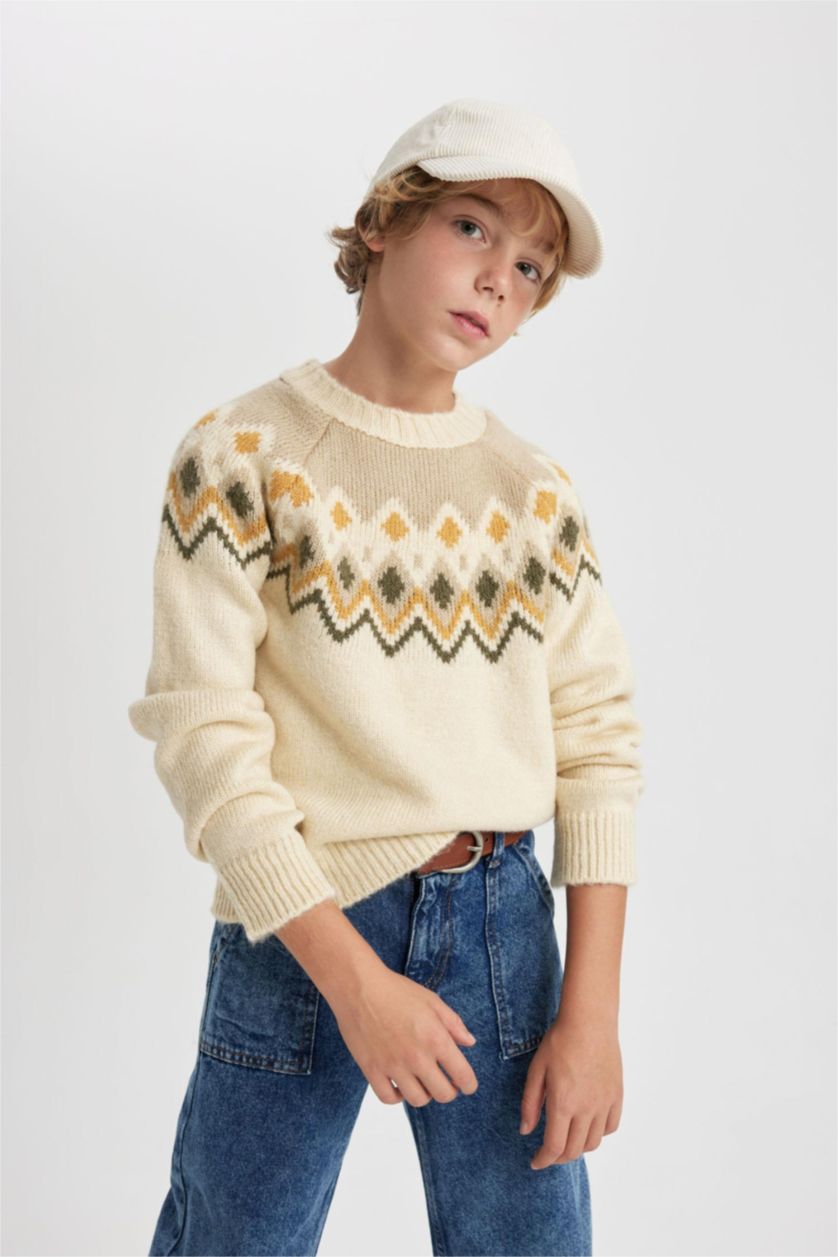 أولاد بيج فاتح بلوفر ولادي قصة عادية برقبة مستديرة