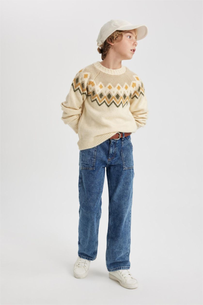 أولاد بيج فاتح بلوفر ولادي قصة عادية برقبة مستديرة