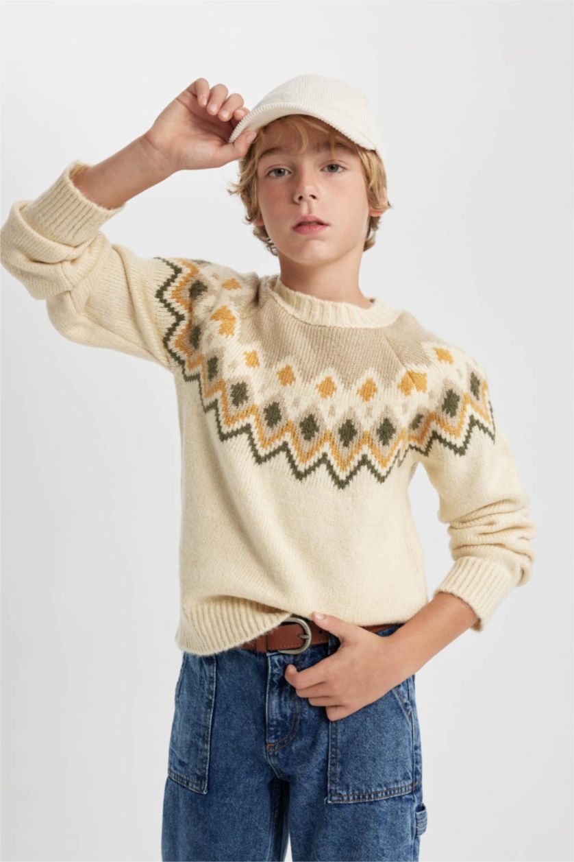 أولاد بيج فاتح بلوفر ولادي قصة عادية برقبة مستديرة