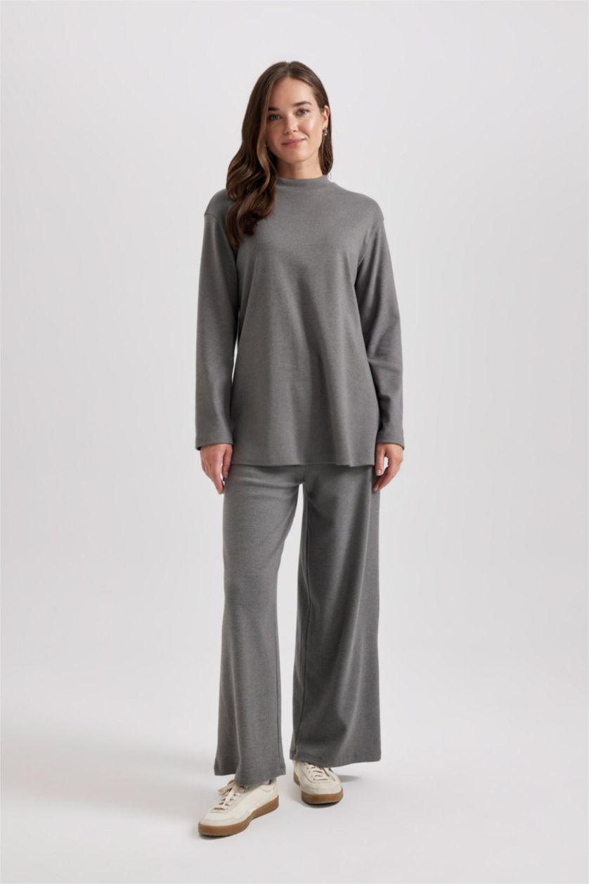 WOMAN Grey Regular Fit Long Sleeve Tunic