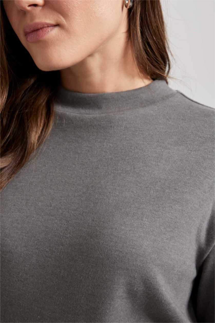 WOMAN Grey Regular Fit Long Sleeve Tunic