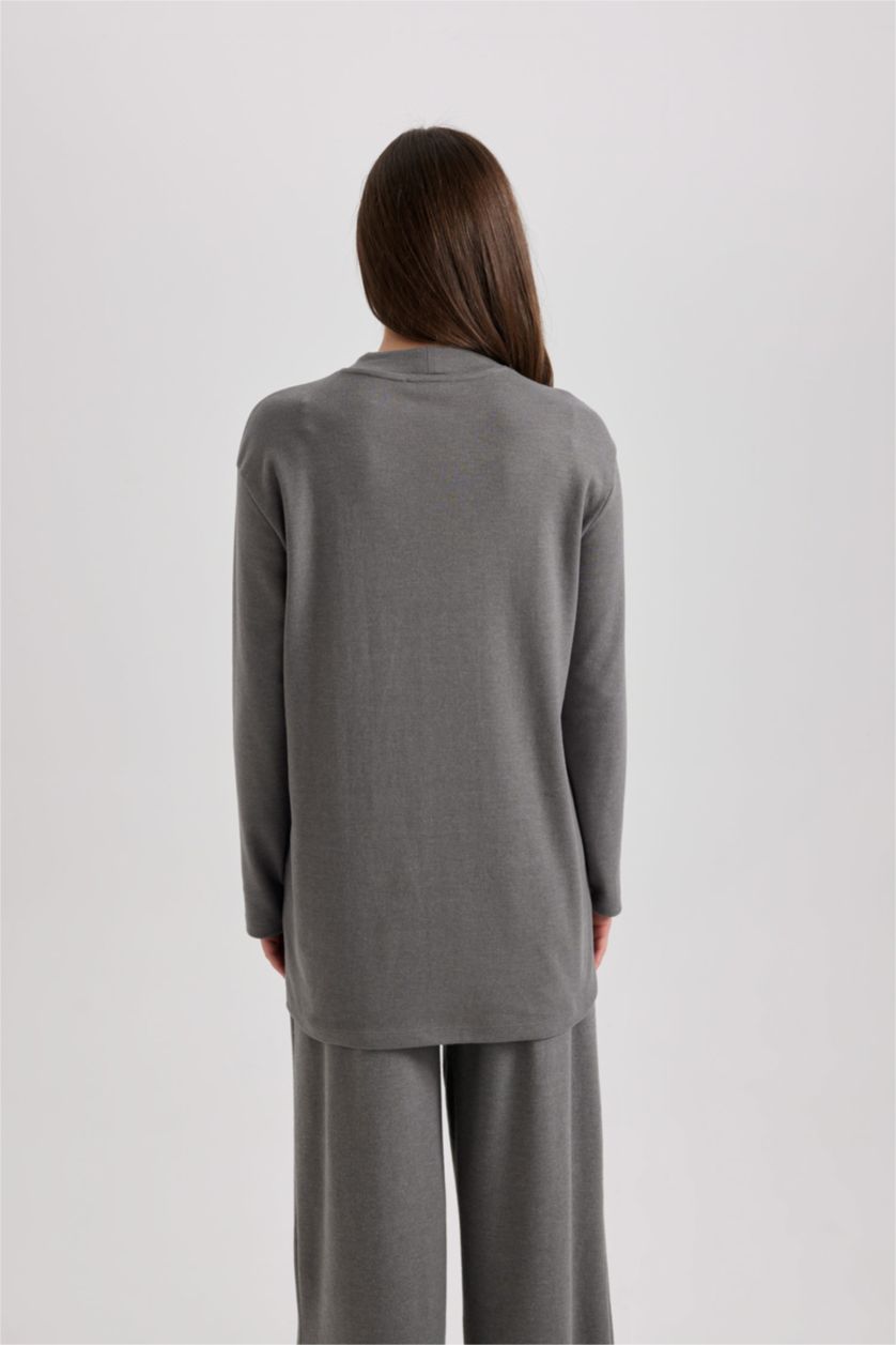 WOMAN Grey Regular Fit Long Sleeve Tunic