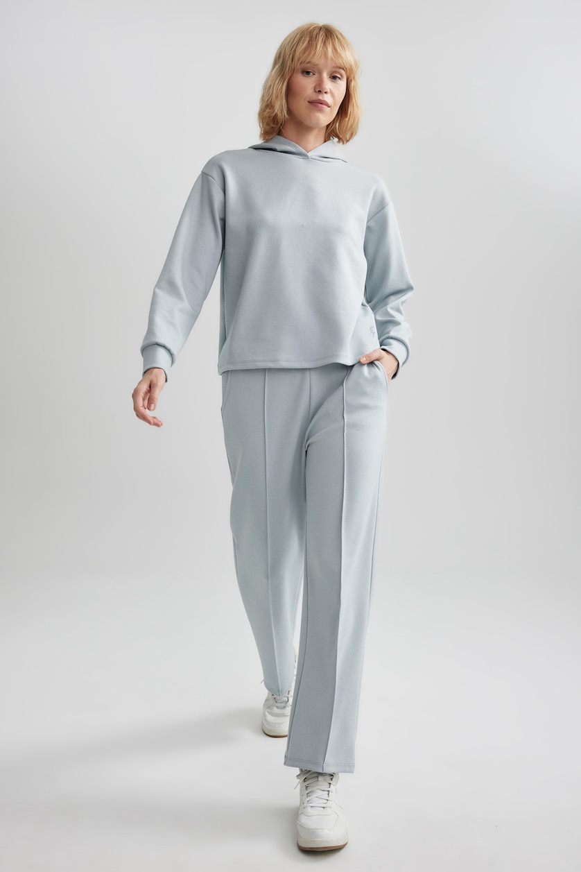 نساء رمادي فاتح Standard Fit Scuba Fabric Sweatshirt