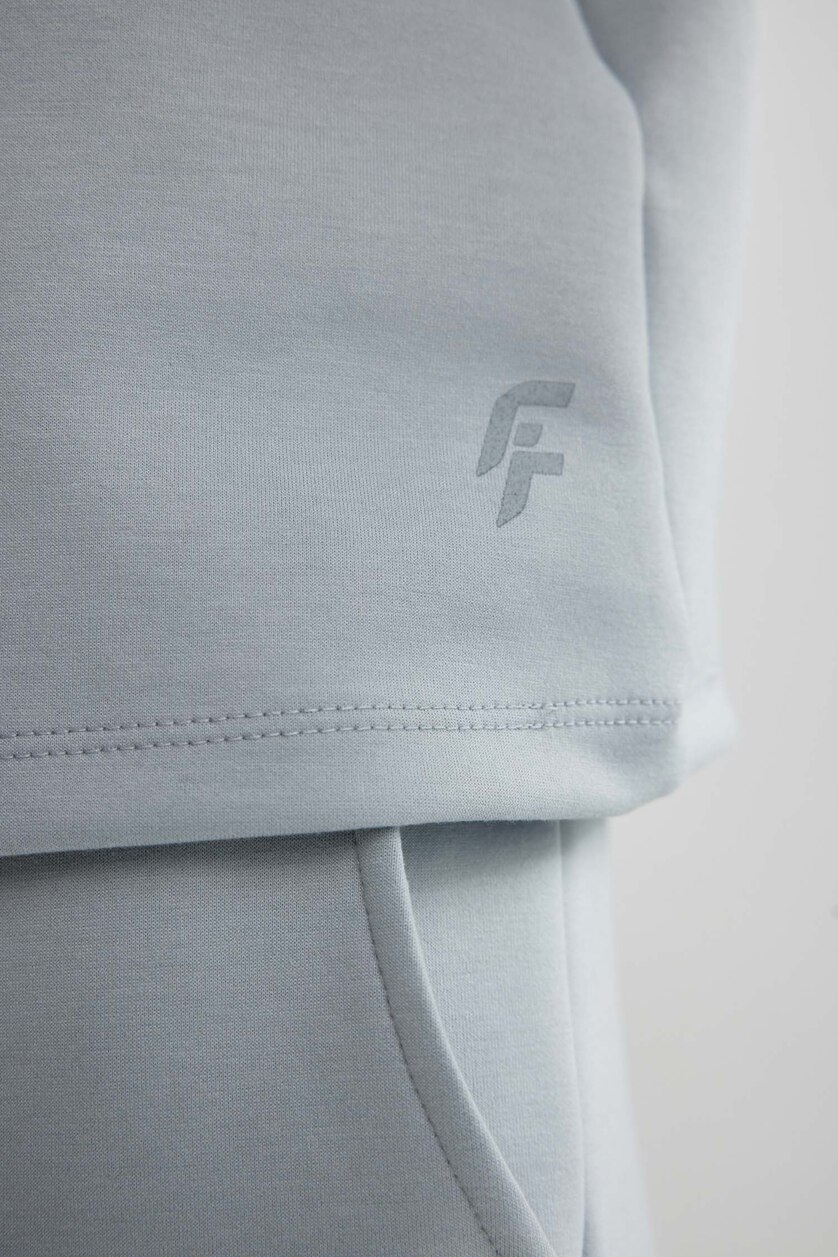 نساء رمادي فاتح Standard Fit Scuba Fabric Sweatshirt