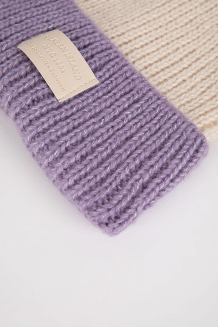 WOMAN Lilac Woman Woven Labeled Knitwear Beanie