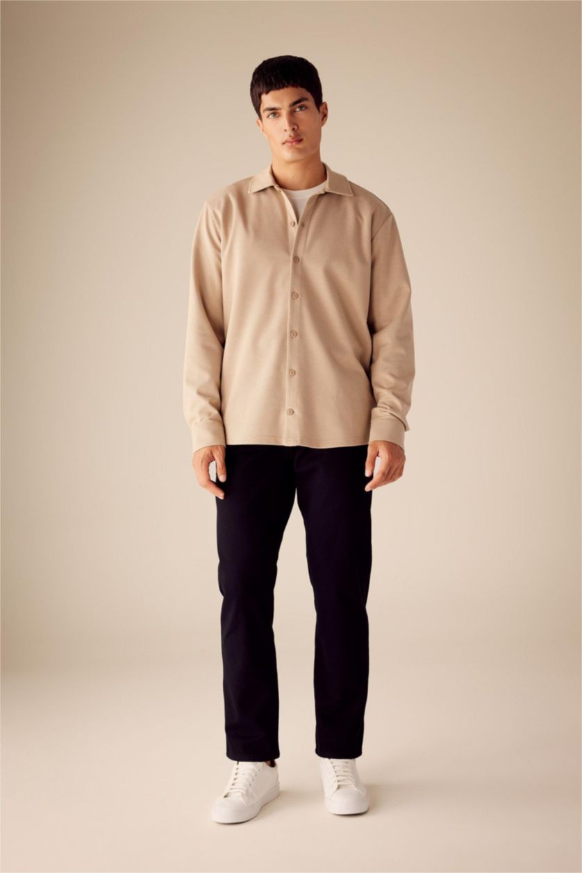 Man Sand Regular Fit Cotton Long Sleeve Shirt