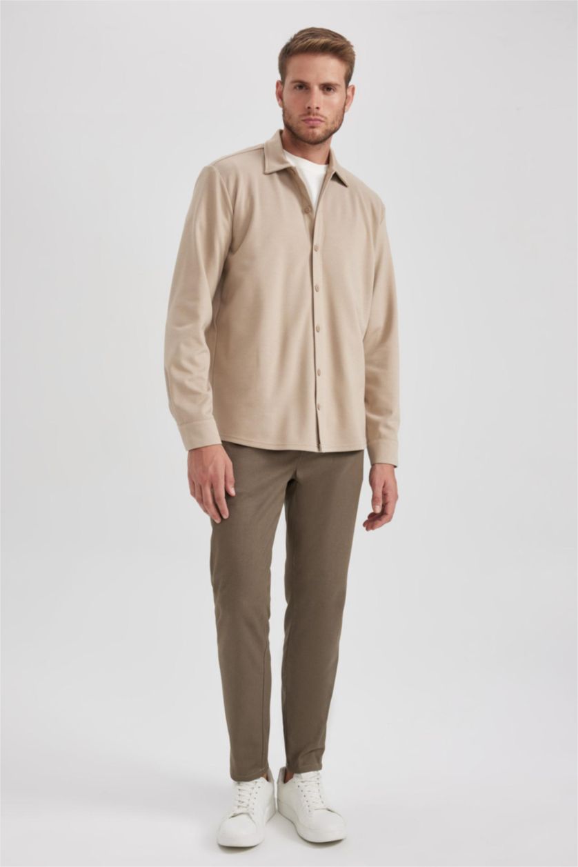 Man Sand Regular Fit Cotton Long Sleeve Shirt
