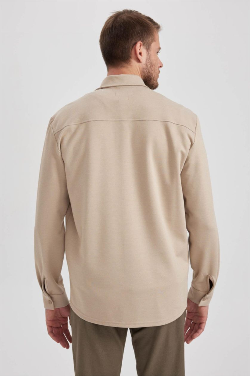Man Sand Regular Fit Cotton Long Sleeve Shirt