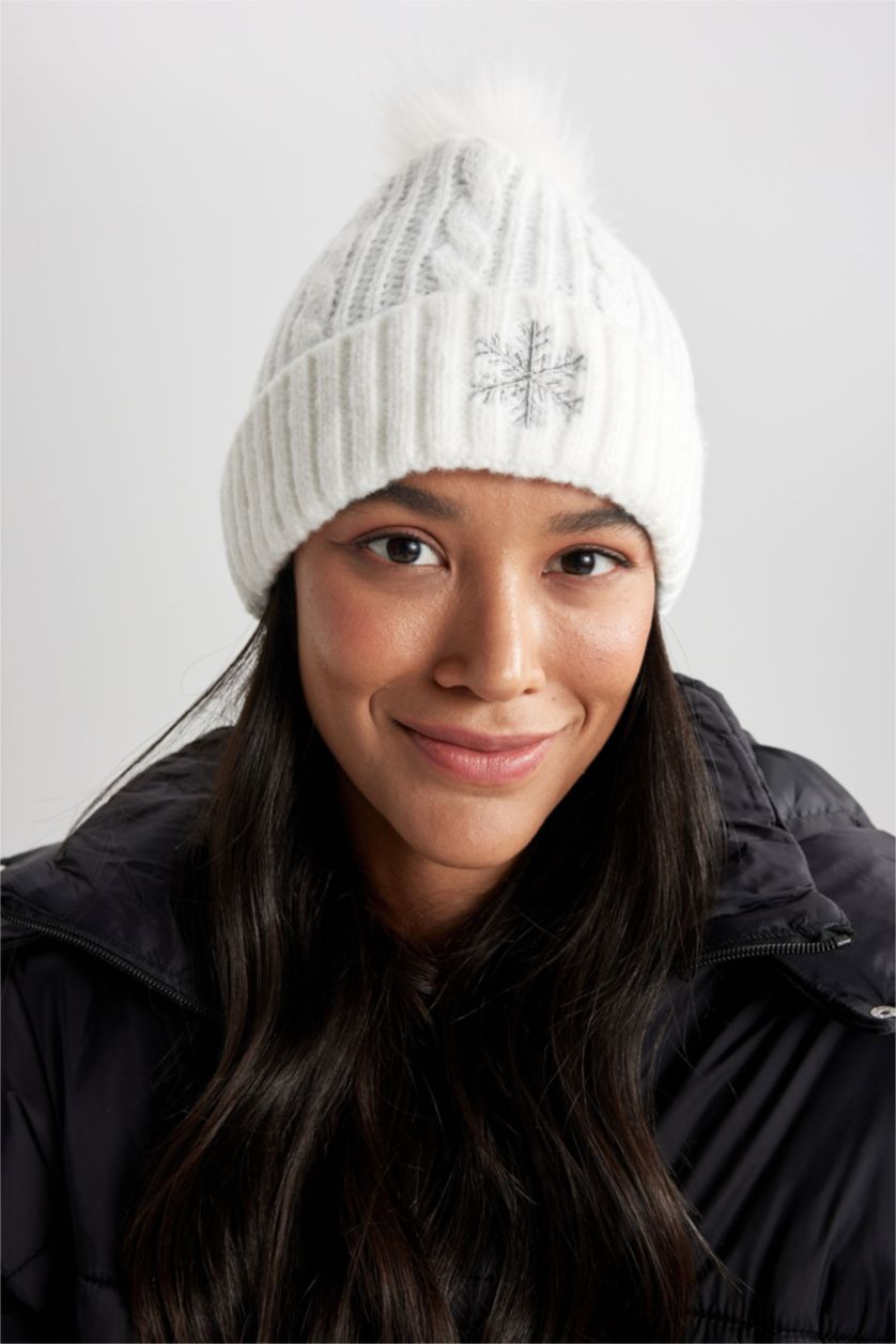 FEMME Blanc Bonnet d'hiver
