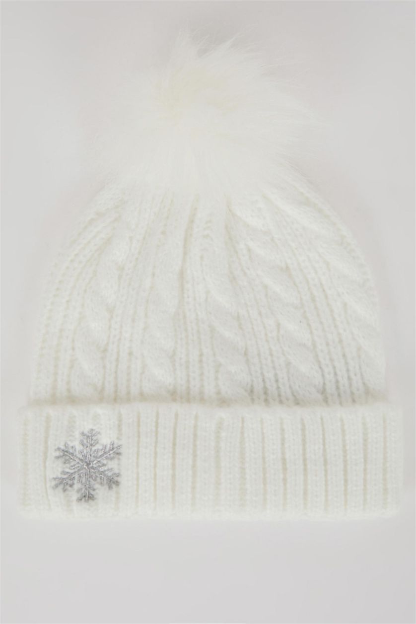 FEMME Blanc Bonnet Pour Femme