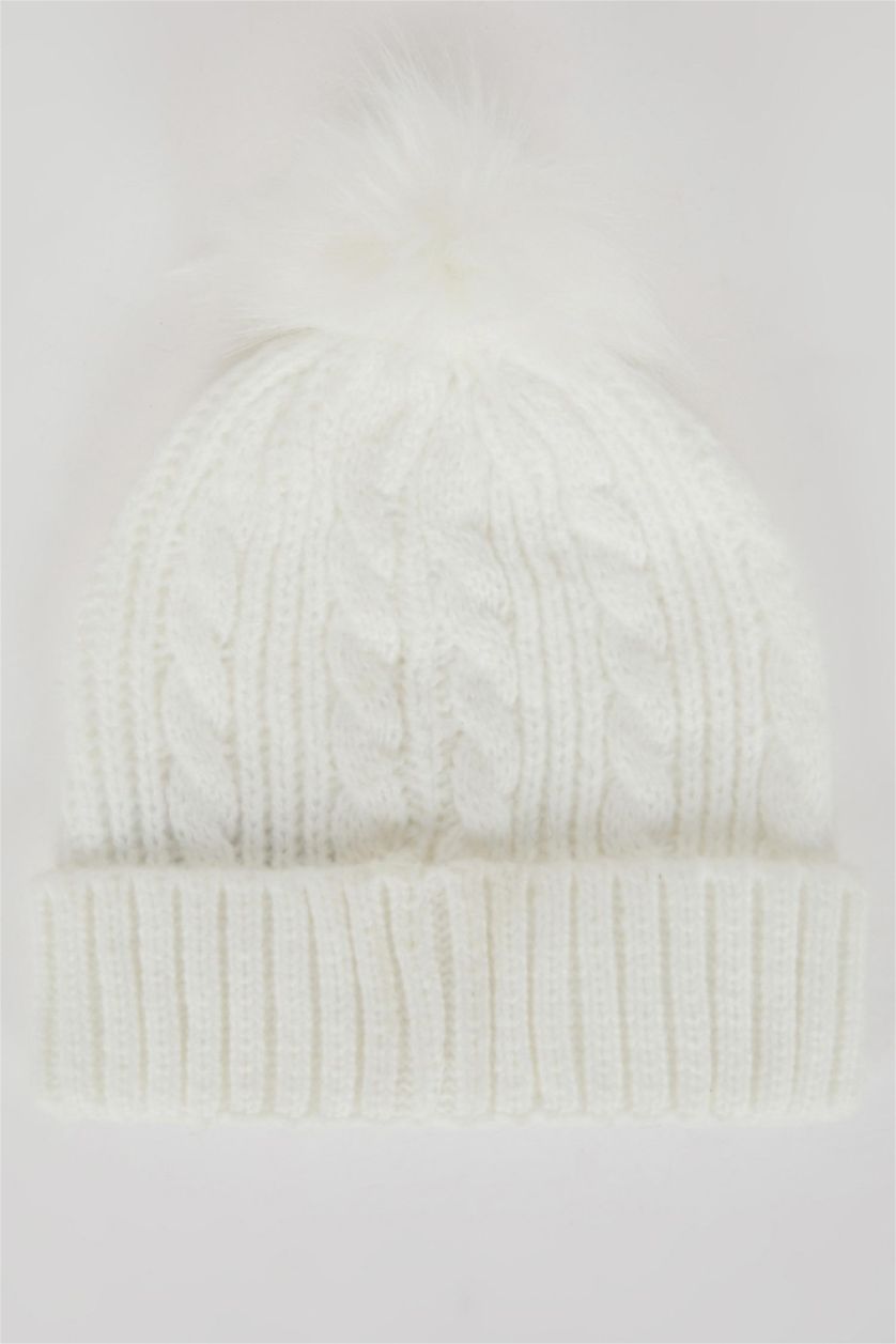 FEMME Blanc Bonnet Pour Femme