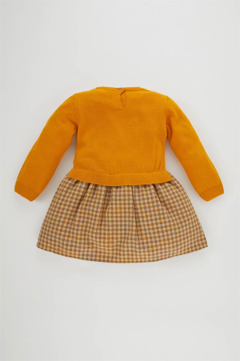 BABY GIRL Dark Yellow Regular Fit Long Sleeve Dress