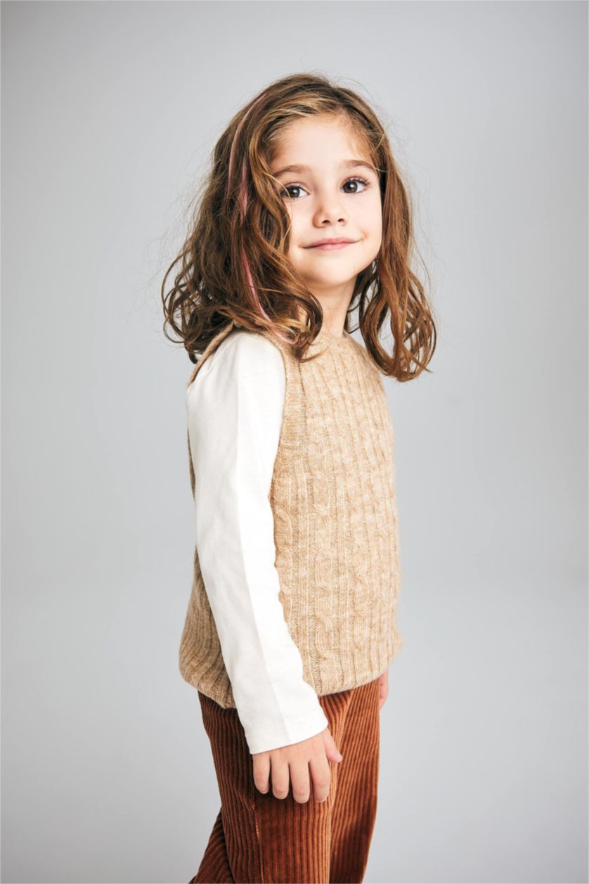 طفلة صغيرة بيج كارديجان بناتي قصة عادية بياقة مستديرة
