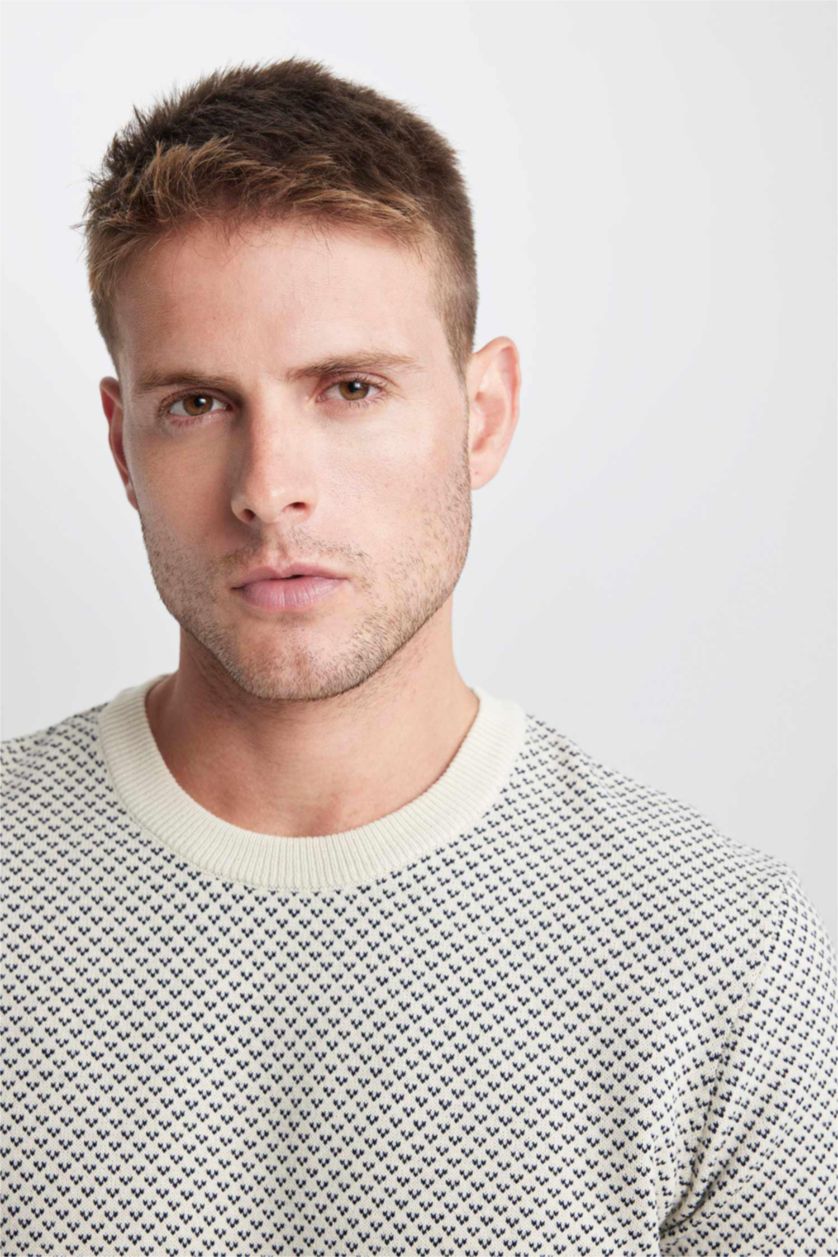 MAN Beige Standard Fit Crew Neck Knitwear Pullover