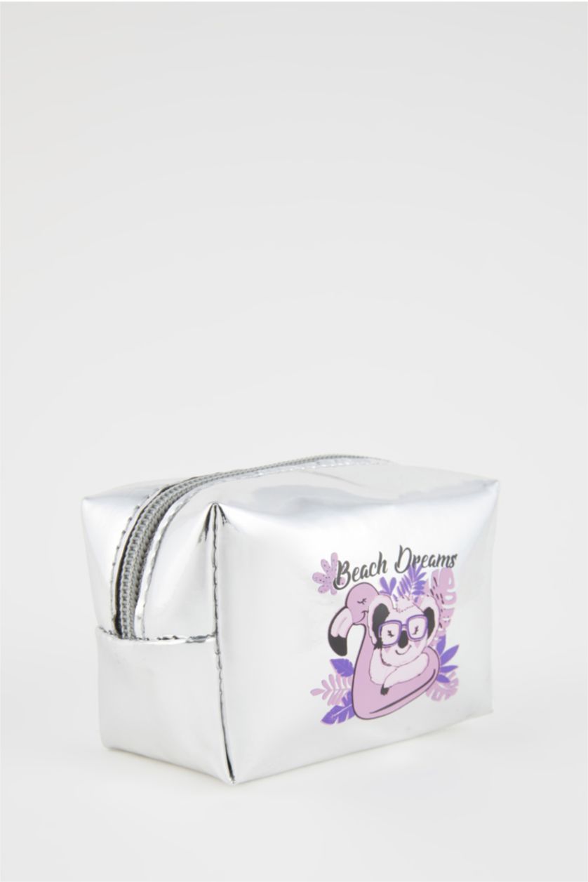 Kadın Gri Kadın Desenli Bozuk Para Cüzdanı