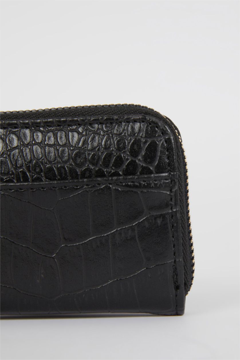 Kadın Siyah Kadın Suni Deri Bozuk Para Cüzdanı