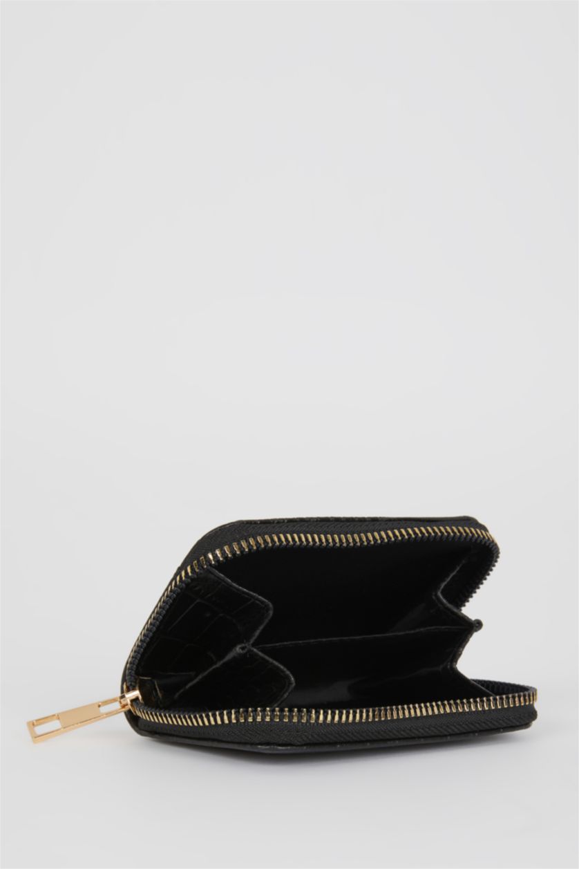 Kadın Siyah Kadın Suni Deri Bozuk Para Cüzdanı