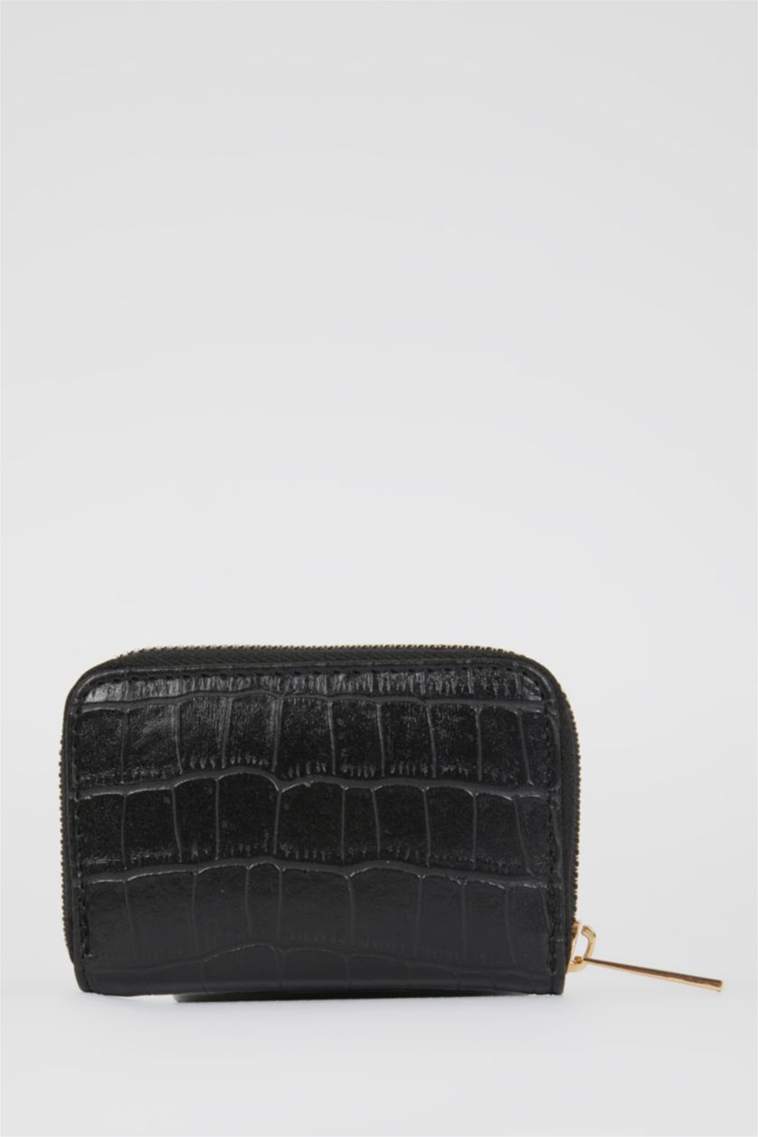 Kadın Siyah Kadın Suni Deri Bozuk Para Cüzdanı