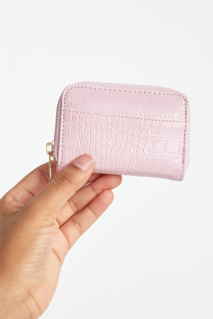 Kadın Açık Pembe Kadın Suni Deri Bozuk Para Cüzdanı