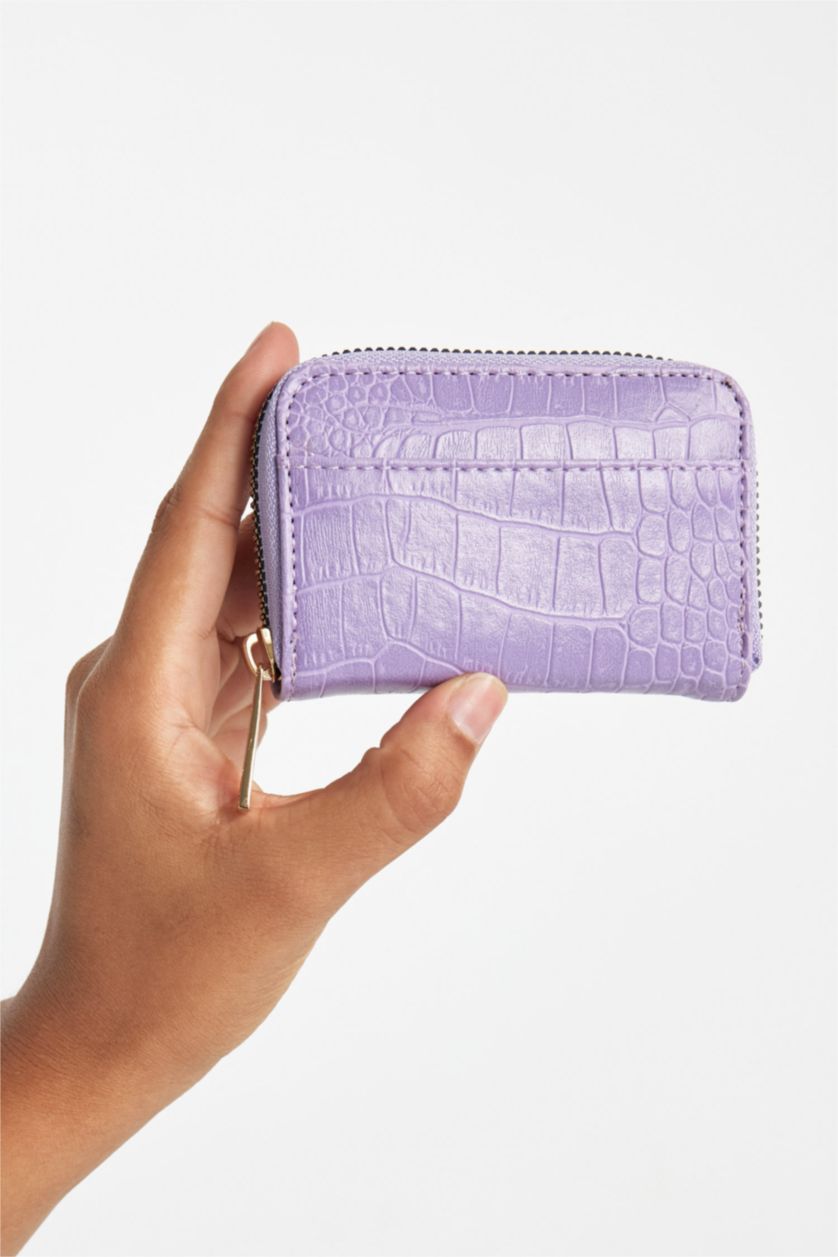 Kadın Lila Kadın Suni Deri Bozuk Para Cüzdanı