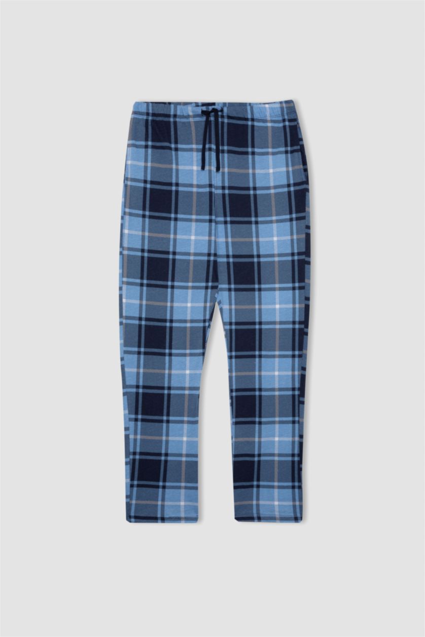 رجال كحلي بنطلون بيجاما كاروهات قصة عادية