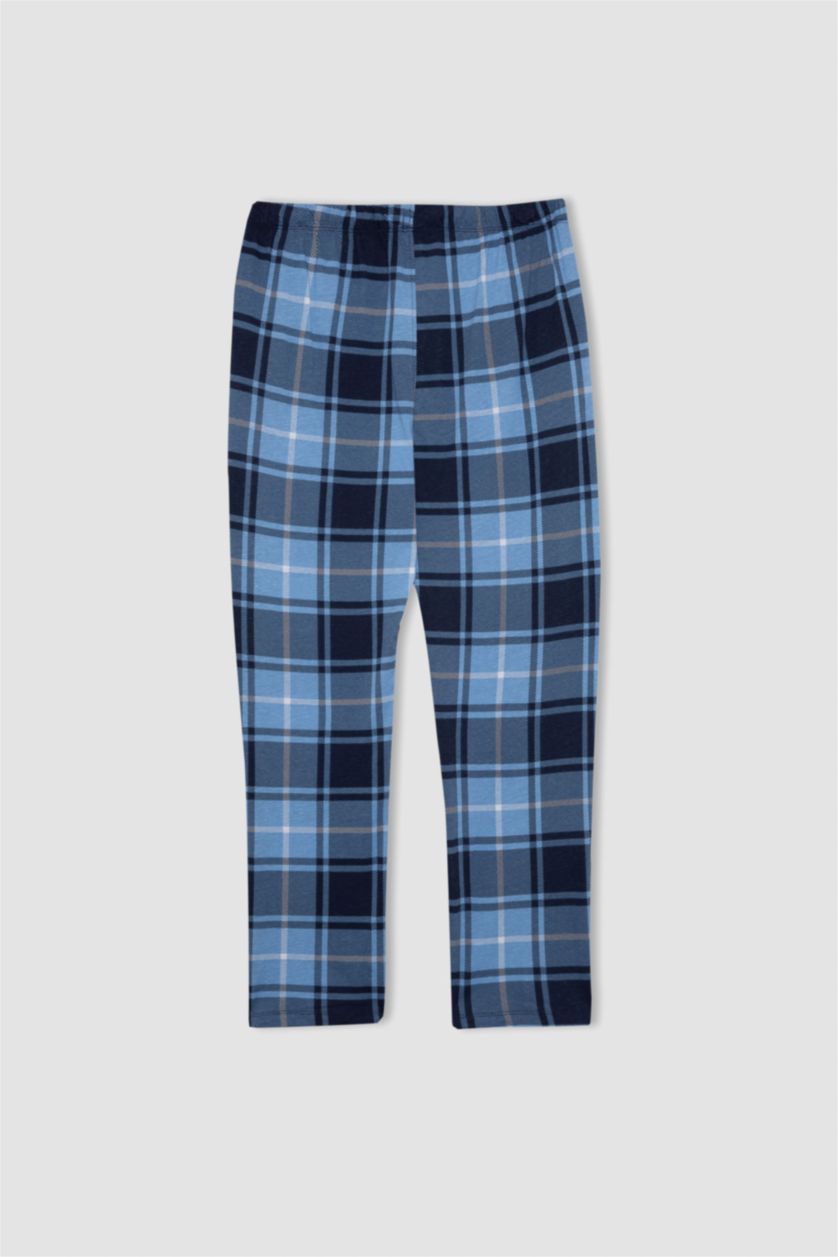 رجال كحلي بنطلون بيجاما كاروهات قصة عادية