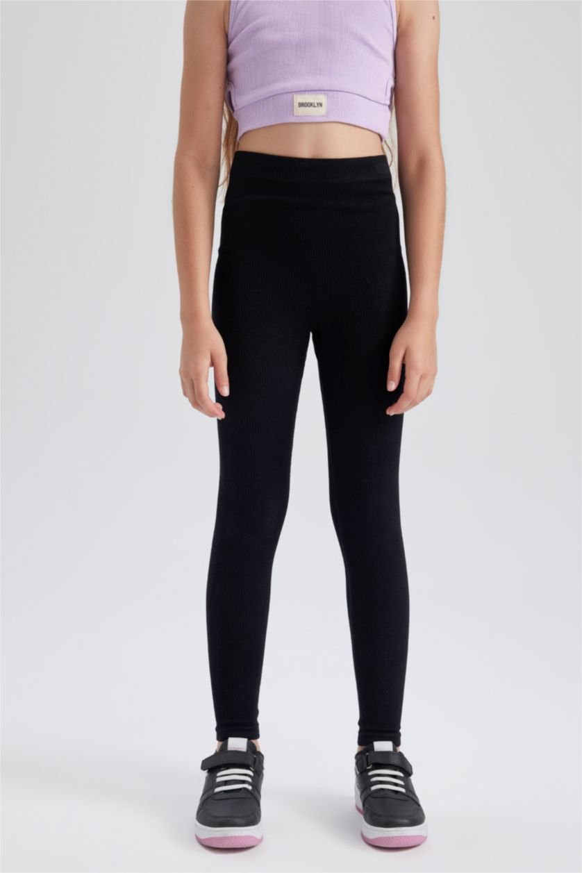 FILLES Noir Leggings Coupe Slim Pour Fille