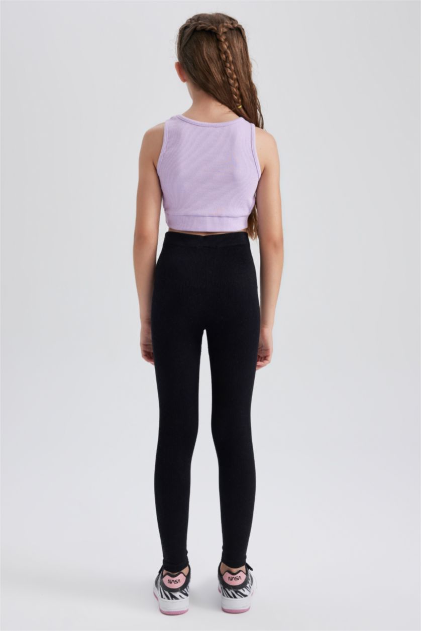 FILLES Noir Leggings Coupe Slim Pour Fille