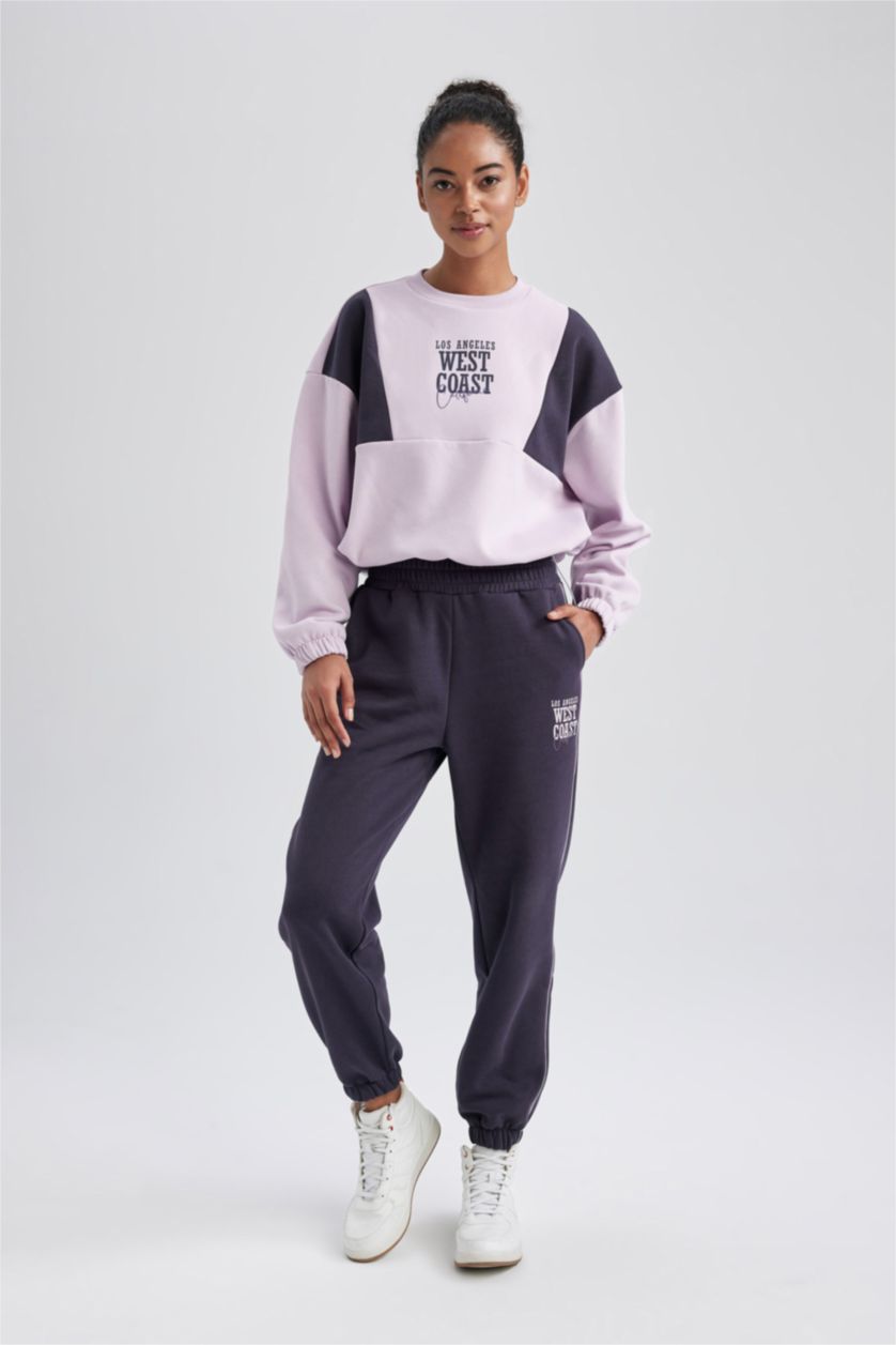 Женщины Темно-фиолетовый Спортивные штаны стандартного кроя длинные; DeFactoFit