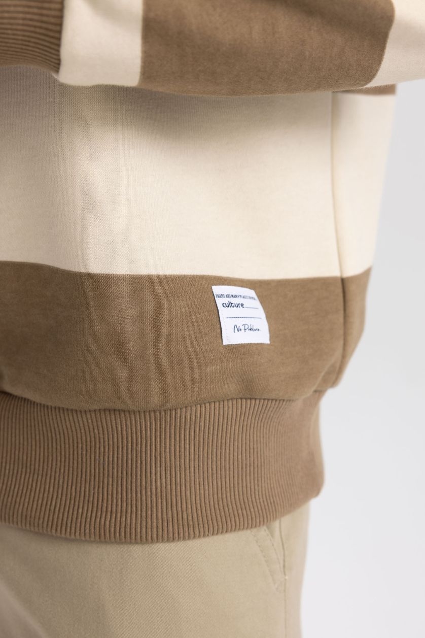 رجالي كامل سويت شيرت أوفر سايز برقبة مستديرة