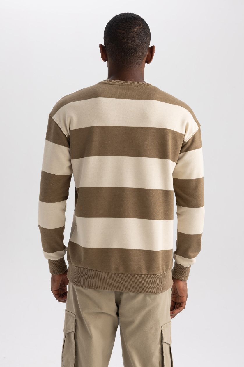 رجالي كامل سويت شيرت أوفر سايز برقبة مستديرة