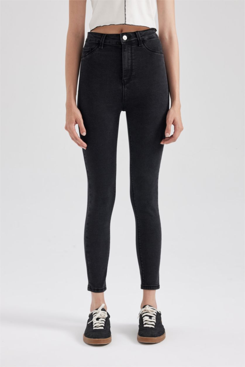 WOMAN Anthracite High Waist Long Length Jeans