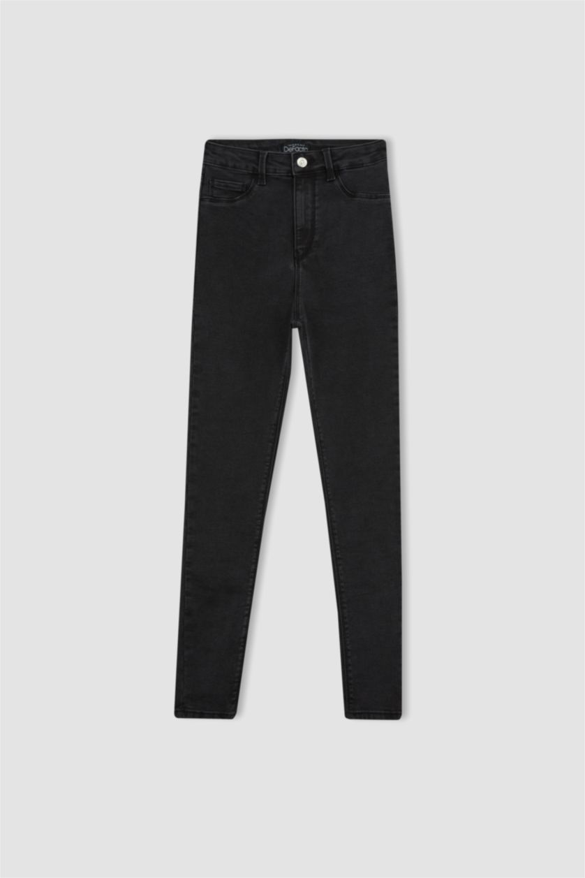 WOMAN Anthracite High Waist Long Length Jeans