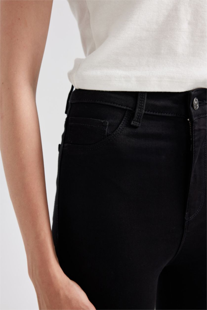 WOMAN Black High Waist Long Length Jeans