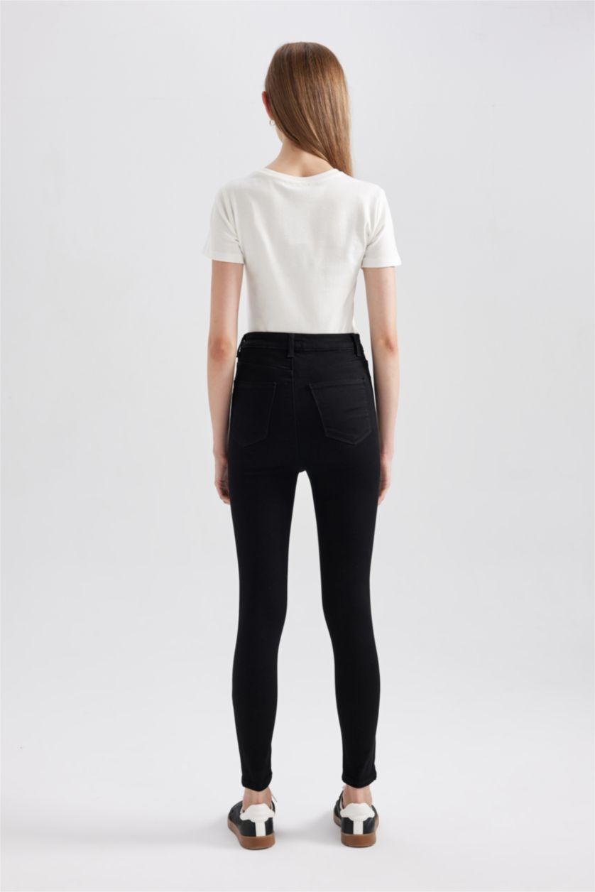 WOMAN Black High Waist Long Length Jeans