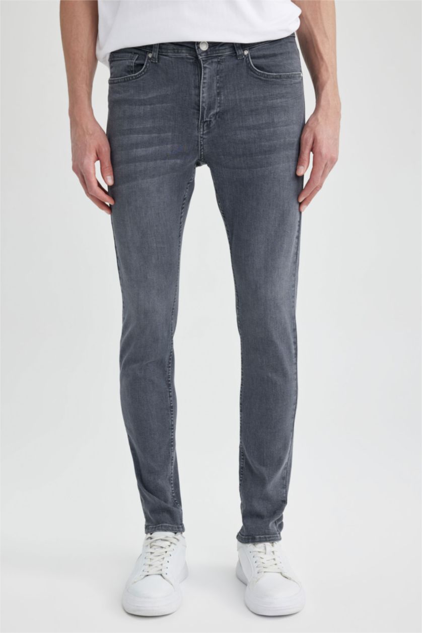 MAN Grey Super Skinny Fit Slim Fit Normal Waist  Jeans