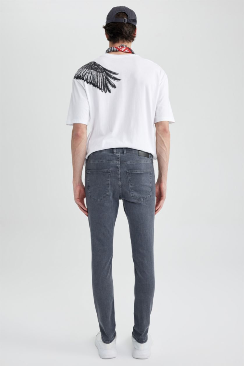 MAN Grey Super Skinny Fit Slim Fit Normal Waist  Jeans