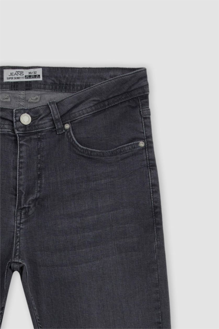 MAN Grey Super Skinny Fit Slim Fit Normal Waist  Jeans