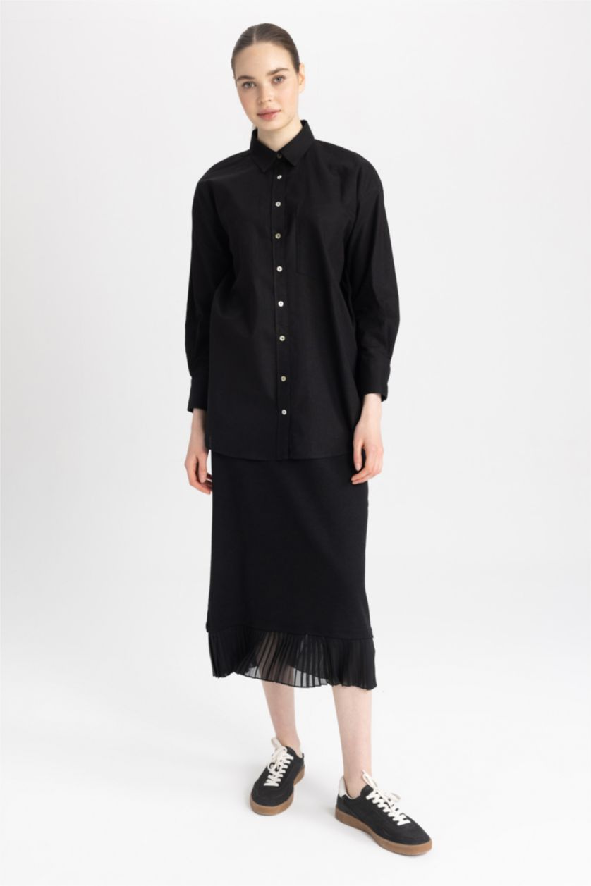 FEMME Noir Jupe camisole côtelée