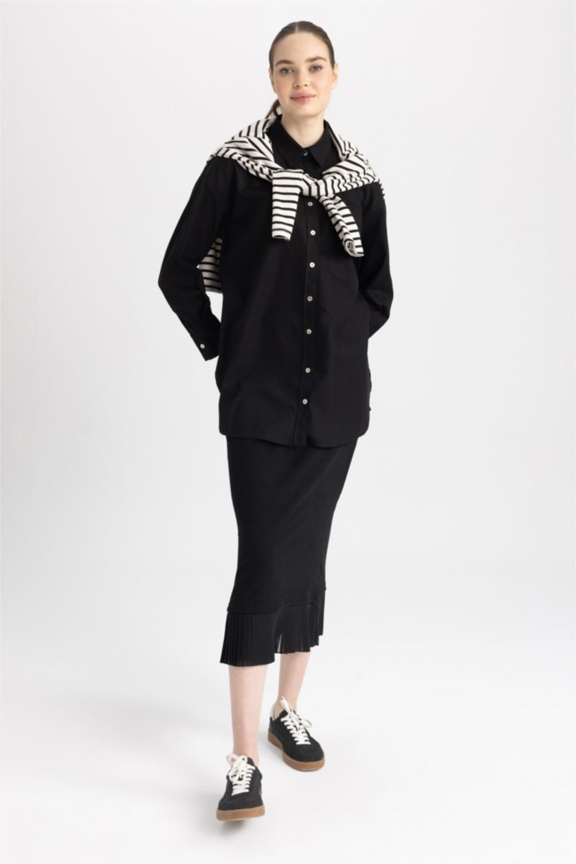 FEMME Noir Jupe camisole côtelée