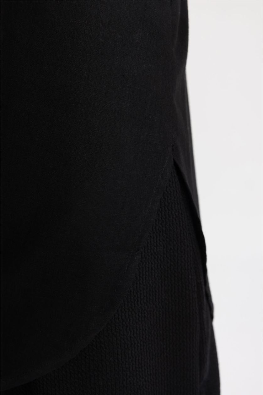 FEMME Noir Jupe camisole côtelée