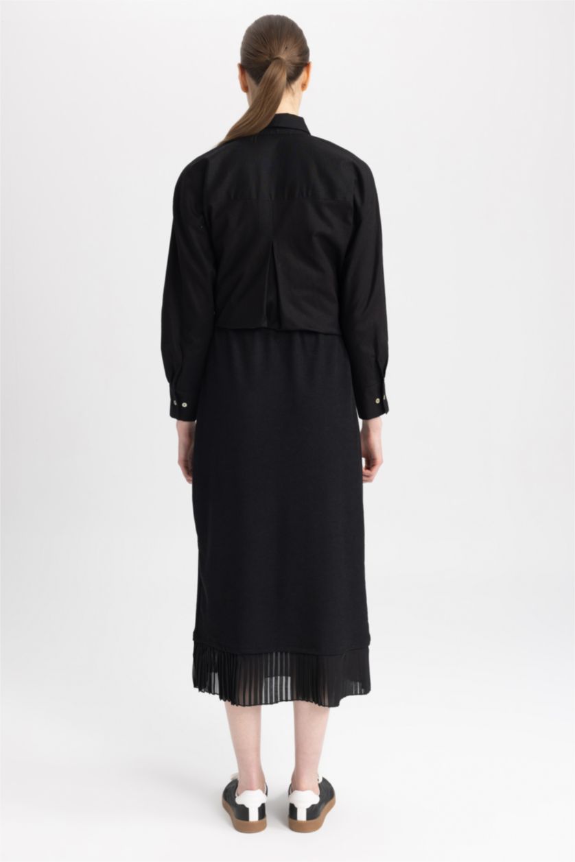 FEMME Noir Jupe camisole côtelée