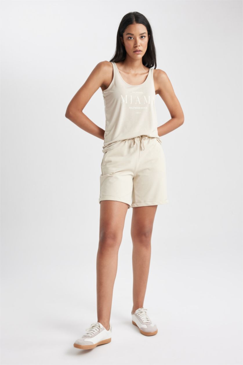 Woman Stone Regular Fit Crew Neck Singlet