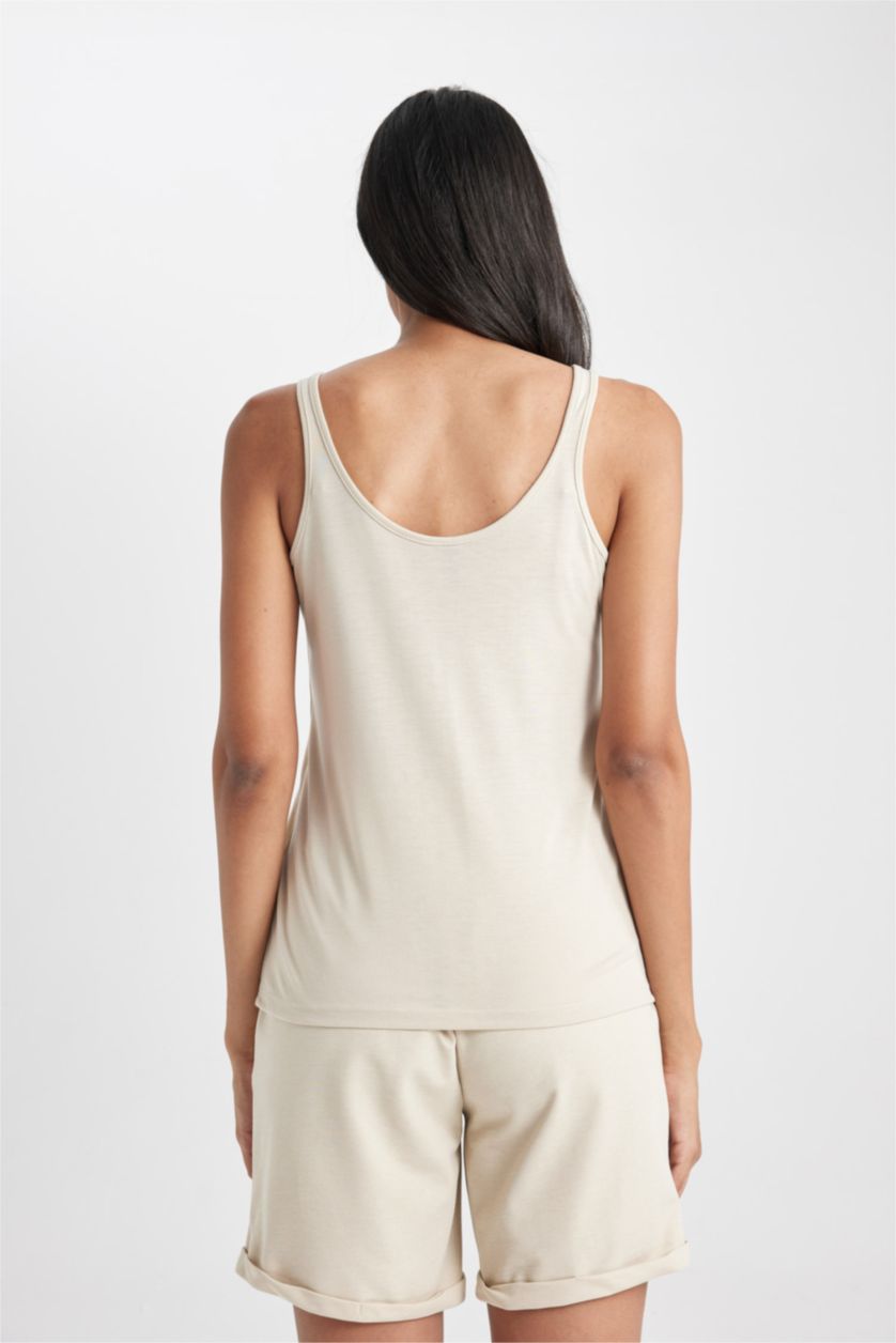 Woman Stone Regular Fit Crew Neck Singlet