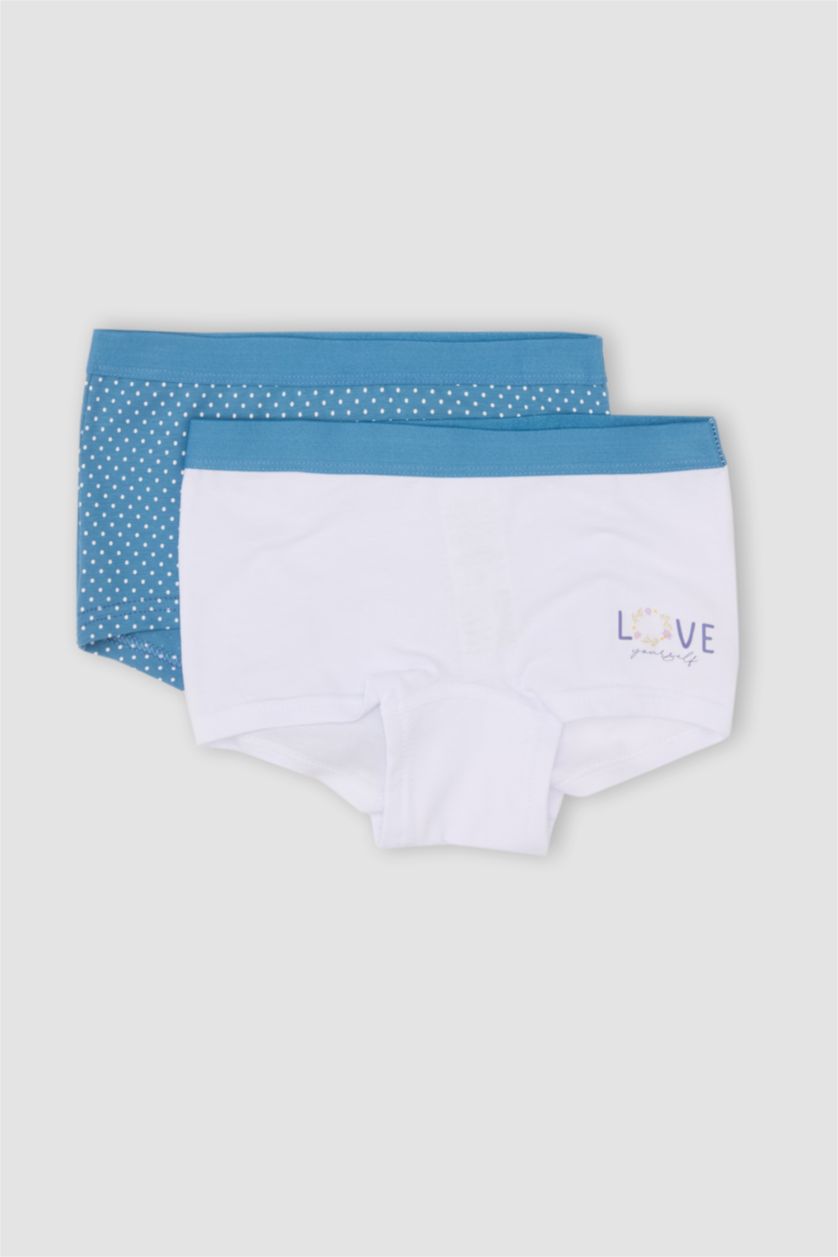 FILLES Blanc Lot De 2 Boxers Fille