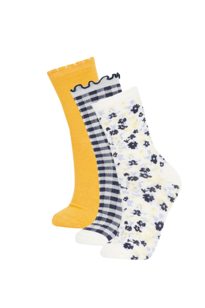 Kadın Karma Kadın 3'lü Pamuklu Uzun Çorap