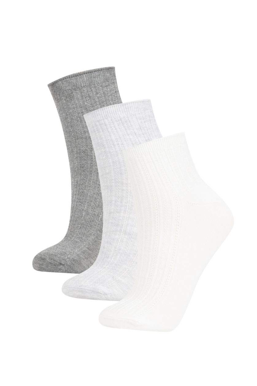 Kadın Karma Kadın 3'lü Pamuklu Soket Çorap