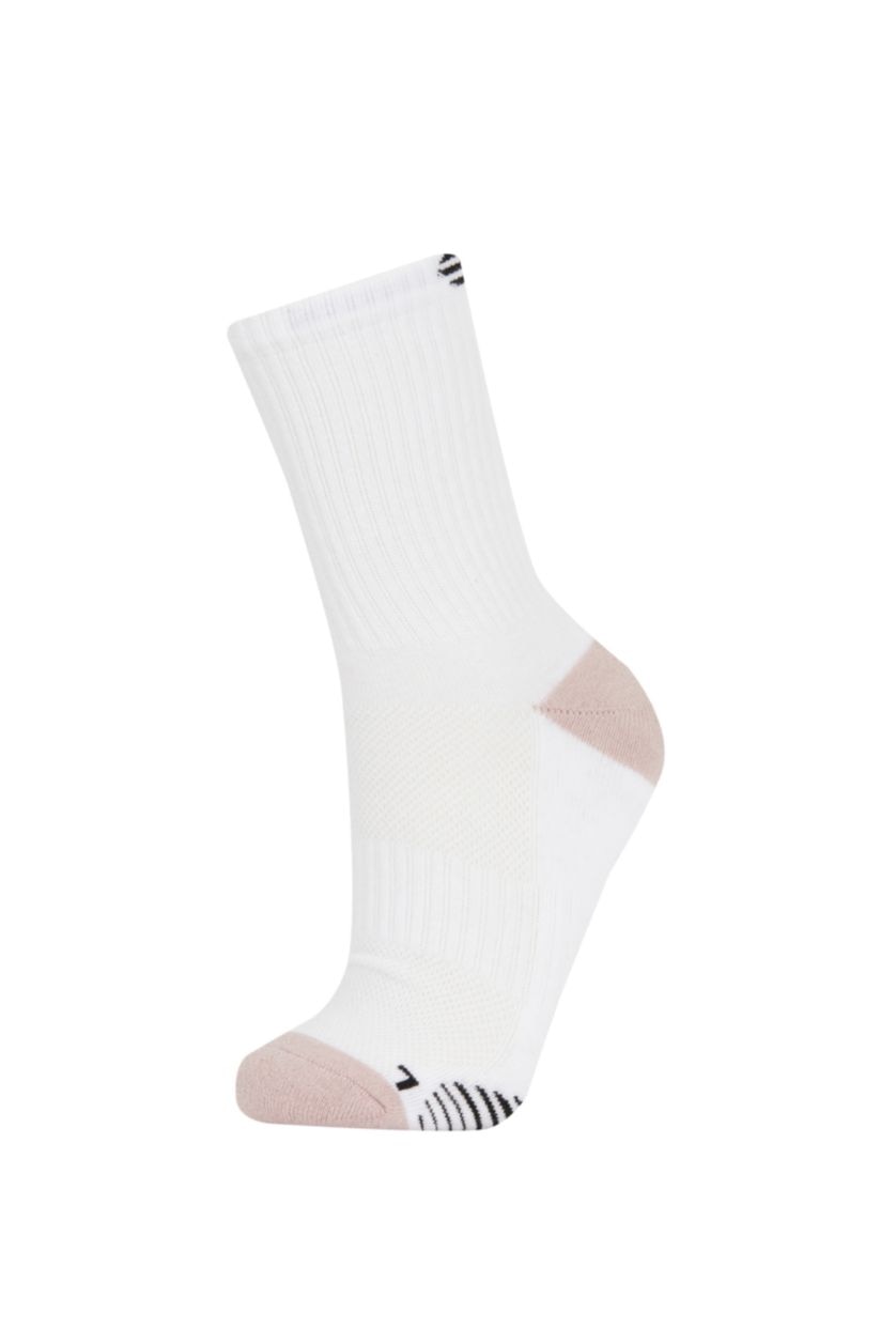 Women White 2 piece Cotton Terry Socks